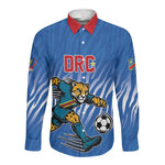 Custom Football 2026 DR Congo Leopards Long Sleeve Button Shirt Warriors of the Equator