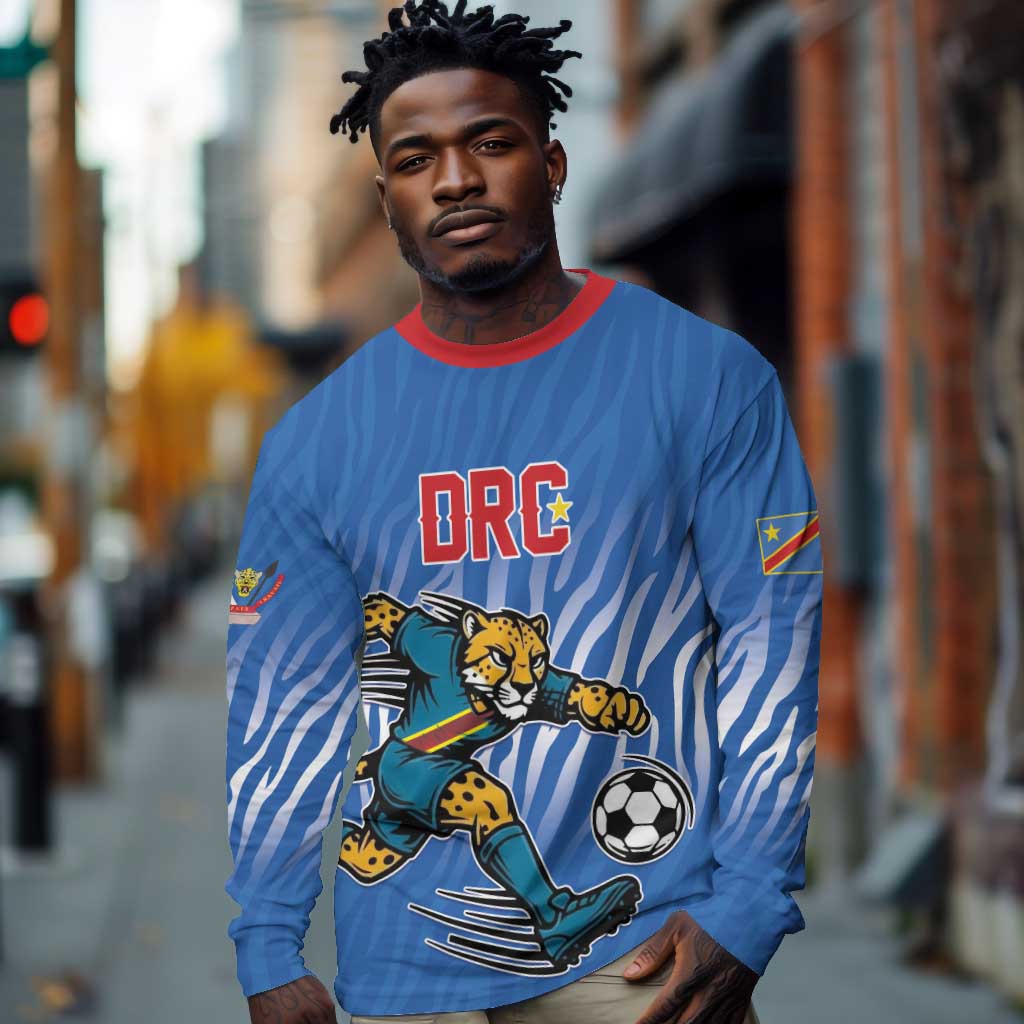 Custom Football 2026 DR Congo Leopards Long Sleeve Shirt Warriors of the Equator
