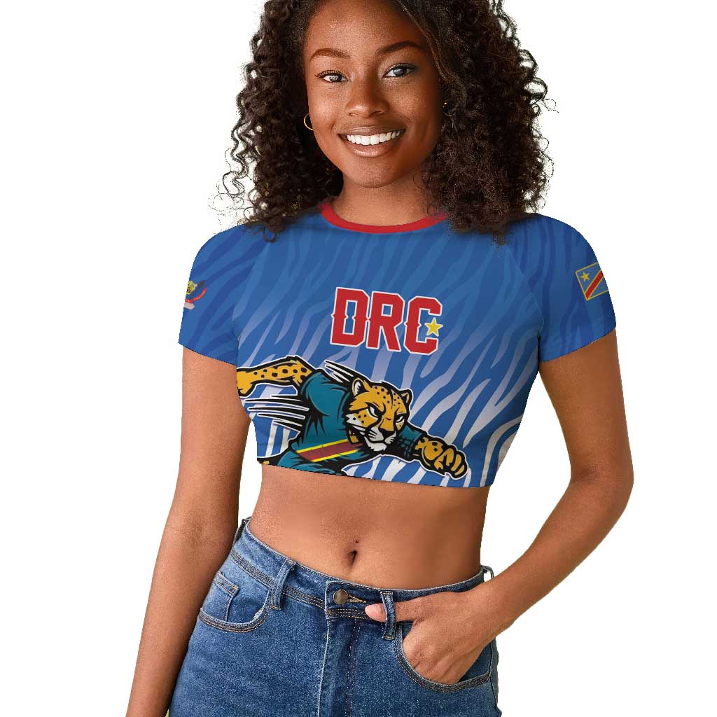 Custom Football 2026 DR Congo Leopards Raglan Cropped T shirt Warriors of the Equator