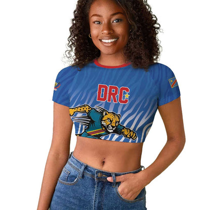 Custom Football 2026 DR Congo Leopards Raglan Cropped T shirt Warriors of the Equator