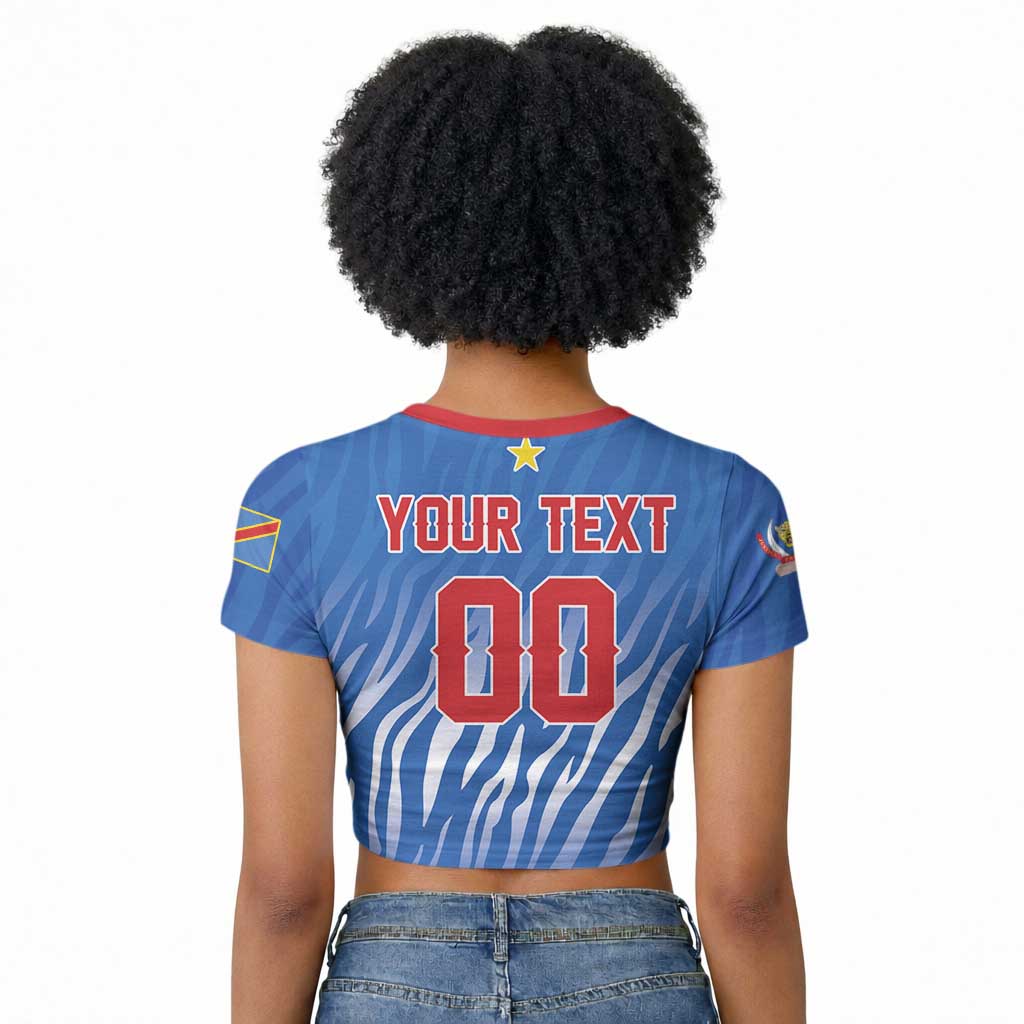 Custom Football 2026 DR Congo Leopards Raglan Cropped T shirt Warriors of the Equator