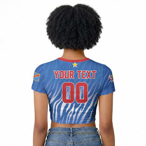 Custom Football 2026 DR Congo Leopards Raglan Cropped T shirt Warriors of the Equator
