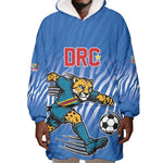 Custom Football 2026 DR Congo Leopards Wearable Blanket Hoodie Warriors of the Equator