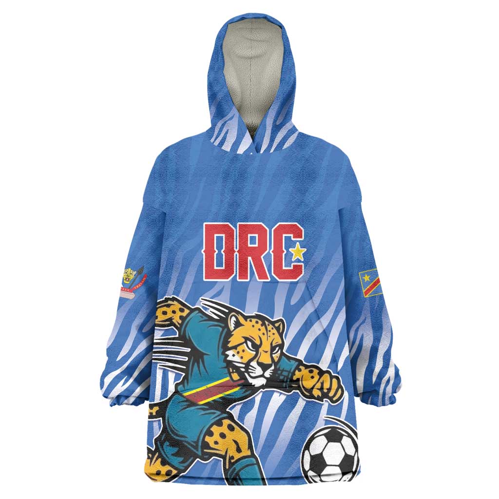 Custom Football 2026 DR Congo Leopards Wearable Blanket Hoodie Warriors of the Equator