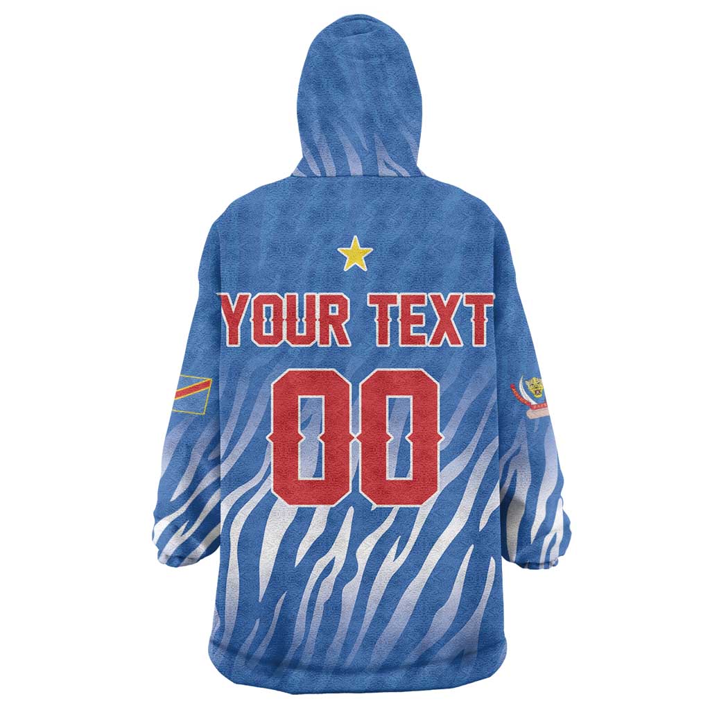 Custom Football 2026 DR Congo Leopards Wearable Blanket Hoodie Warriors of the Equator