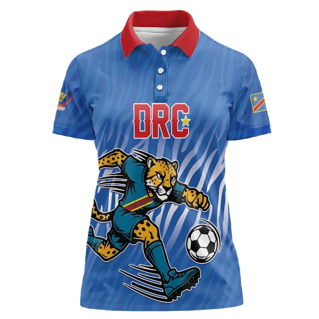 Custom Football 2026 DR Congo Leopards Women Polo Shirt Warriors of the Equator