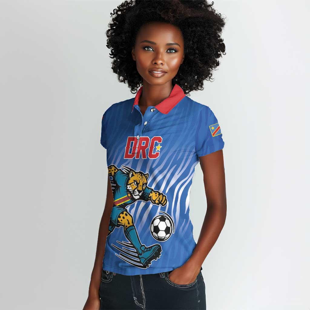 Custom Football 2026 DR Congo Leopards Women Polo Shirt Warriors of the Equator