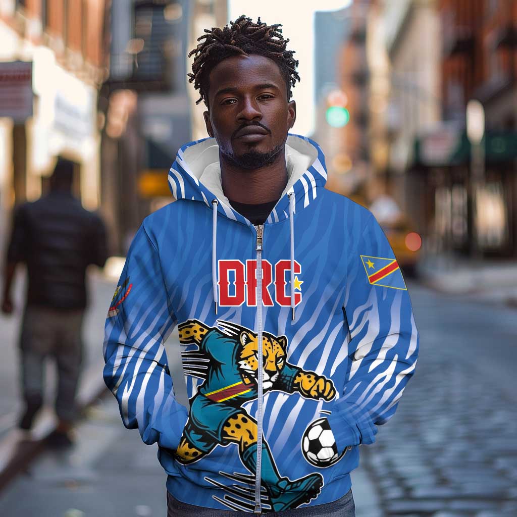 Custom Football 2026 DR Congo Leopards Zip Hoodie Warriors of the Equator