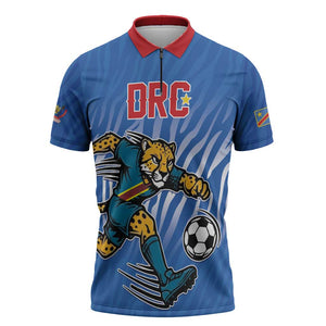 Custom Football 2026 DR Congo Leopards Zipper Polo Shirt Warriors of the Equator