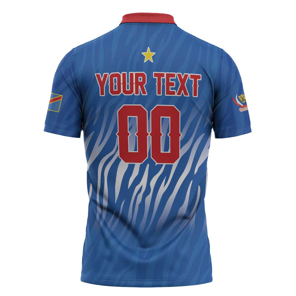 Custom Football 2026 DR Congo Leopards Zipper Polo Shirt Warriors of the Equator