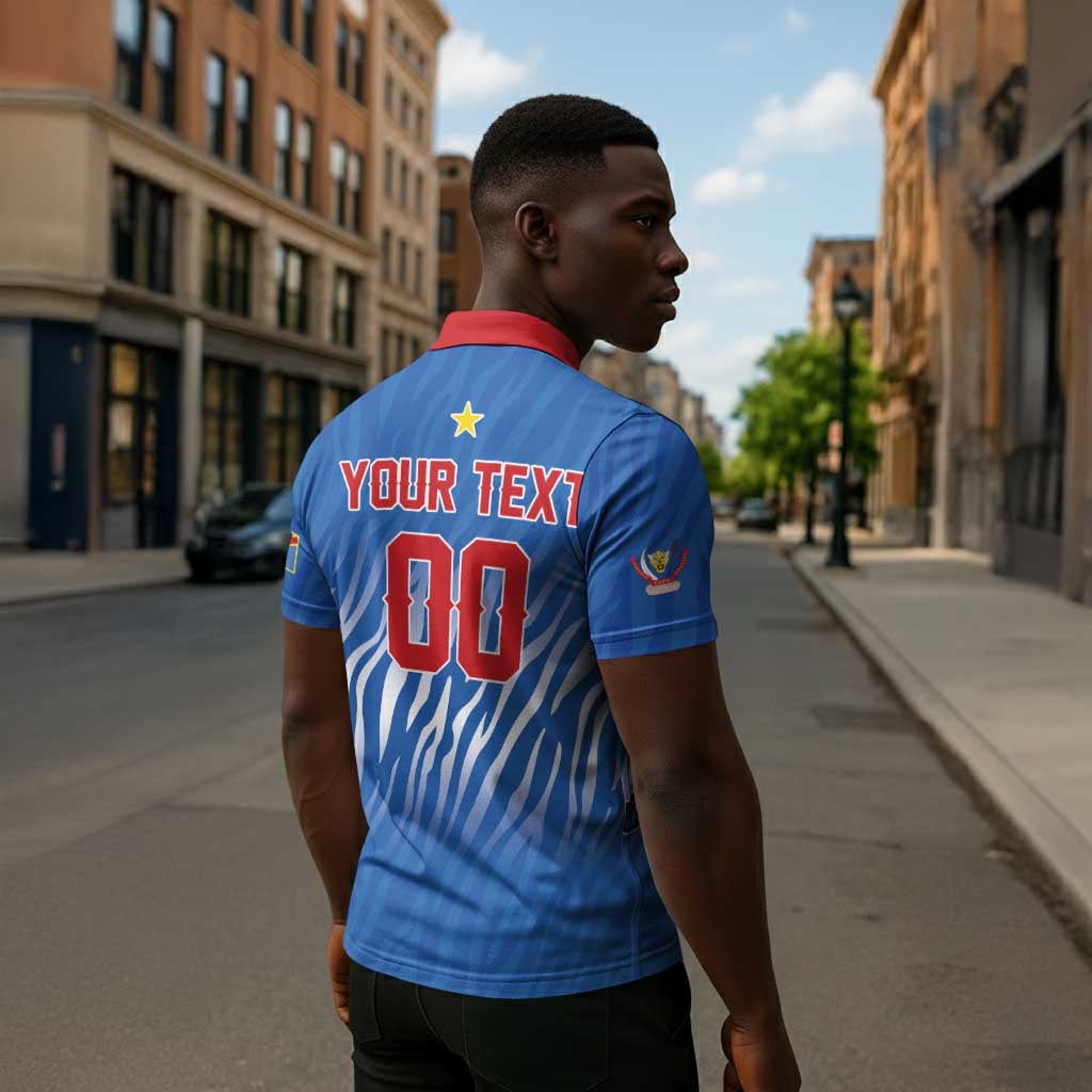 Custom Football 2026 DR Congo Leopards Zipper Polo Shirt Warriors of the Equator