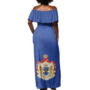 Congo Free State 1885-1908 Off Shoulder Maxi Dress Werk en voortgang