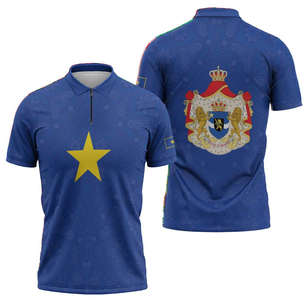 Congo Free State 1885-1908 Zipper Polo Shirt Werk en voortgang