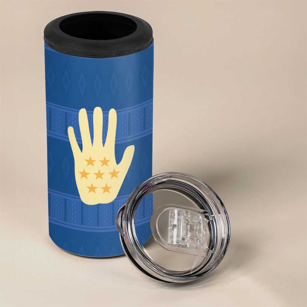 Kingdom of Loango 4 in 1 Can Cooler Tumbler African Pattern Flag Stylized