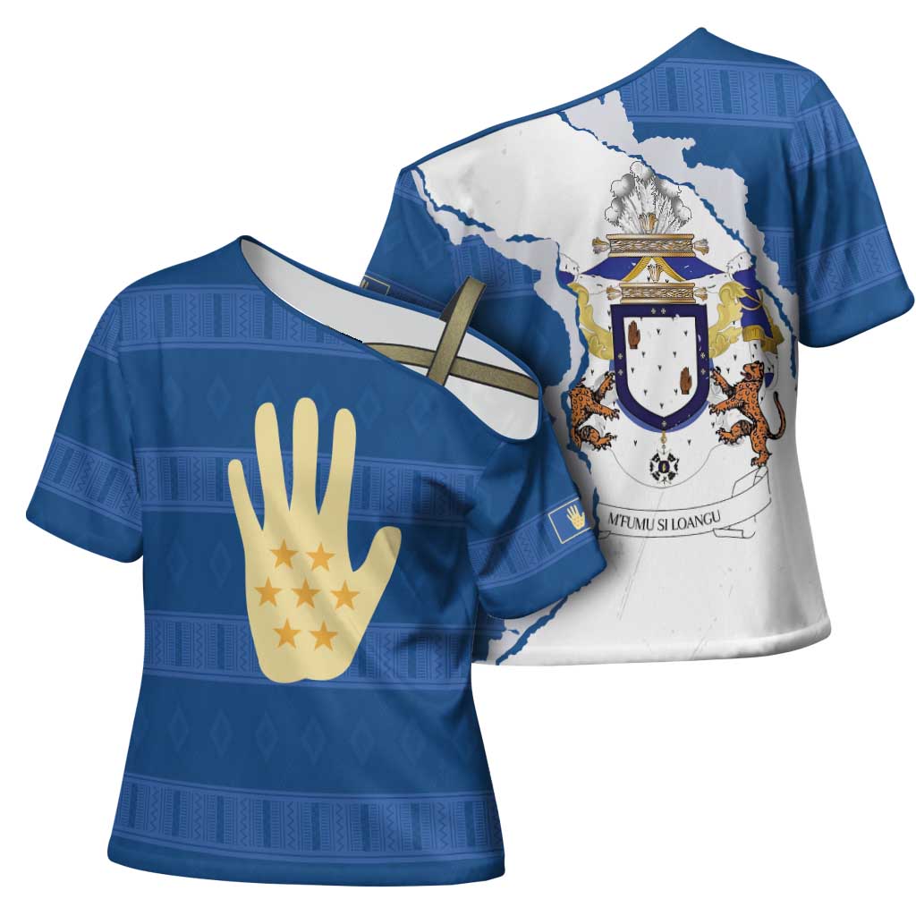 Kingdom of Loango Cross Shoulder Shirt African Pattern Flag Stylized