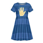 Kingdom of Loango Kid Short Sleeve Dress African Pattern Flag Stylized