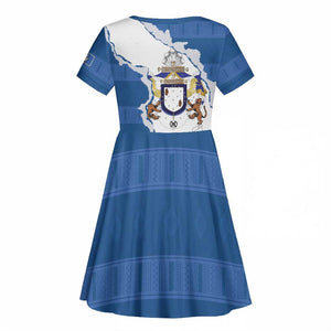 Kingdom of Loango Kid Short Sleeve Dress African Pattern Flag Stylized