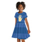 Kingdom of Loango Kid Short Sleeve Dress African Pattern Flag Stylized
