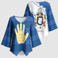 Kingdom of Loango Kimono Sleeve Blouse African Pattern Flag Stylized
