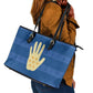 Kingdom of Loango Leather Tote Bag African Pattern Flag Stylized