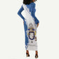 Kingdom of Loango Long Sleeve Bodycon Dress African Pattern Flag Stylized