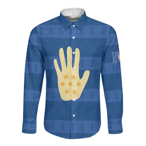 Kingdom of Loango Long Sleeve Button Shirt African Pattern Flag Stylized