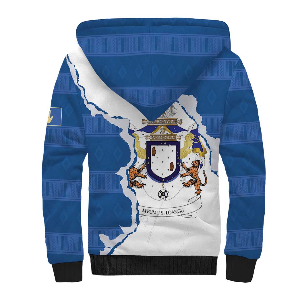 Kingdom of Loango Sherpa Hoodie African Pattern Flag Stylized
