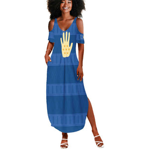 Kingdom of Loango Summer Maxi Dress African Pattern Flag Stylized