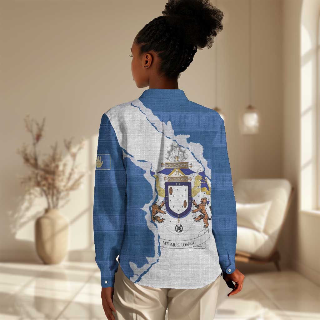 Kingdom of Loango Women Casual Shirt African Pattern Flag Stylized