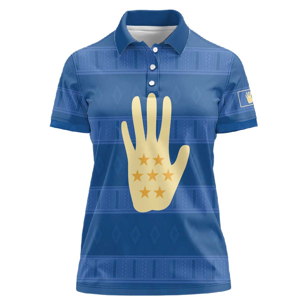Kingdom of Loango Women Polo Shirt African Pattern Flag Stylized