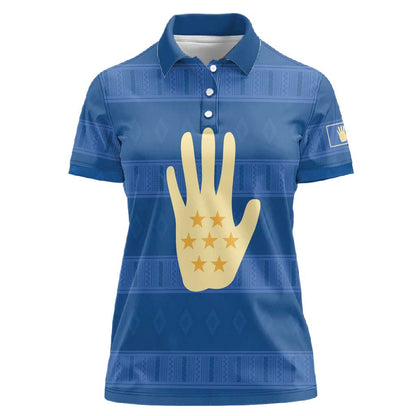 Kingdom of Loango Women Polo Shirt African Pattern Flag Stylized