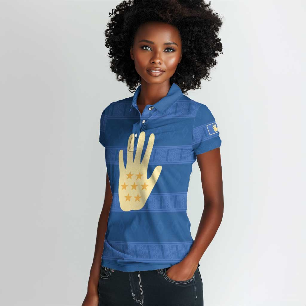 Kingdom of Loango Women Polo Shirt African Pattern Flag Stylized