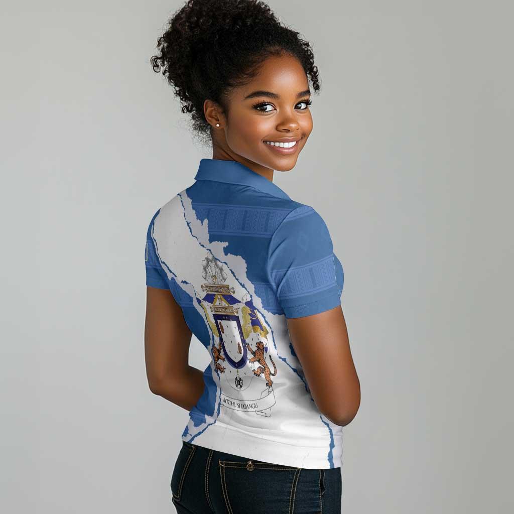 Kingdom of Loango Women Polo Shirt African Pattern Flag Stylized