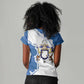 Kingdom of Loango Women V-Neck T-Shirt African Pattern Flag Stylized