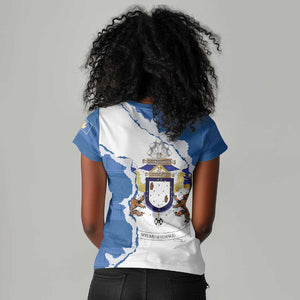 Kingdom of Loango Women V-Neck T-Shirt African Pattern Flag Stylized
