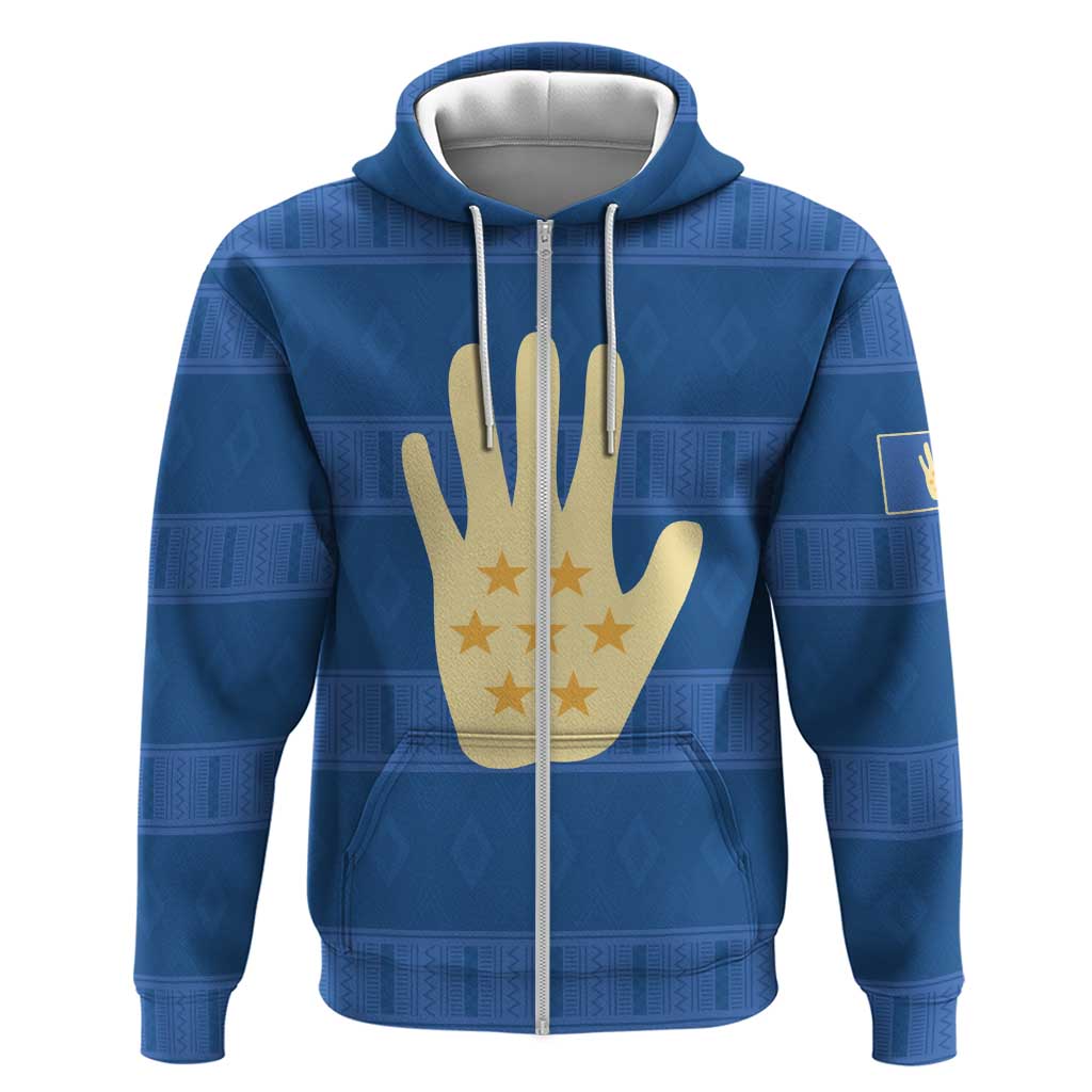 Kingdom of Loango Zip Hoodie African Pattern Flag Stylized