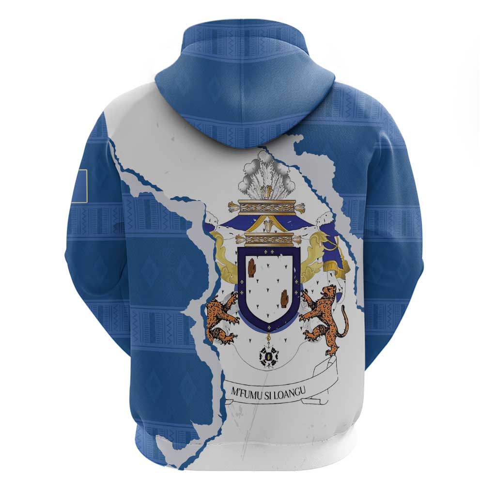 Kingdom of Loango Zip Hoodie African Pattern Flag Stylized