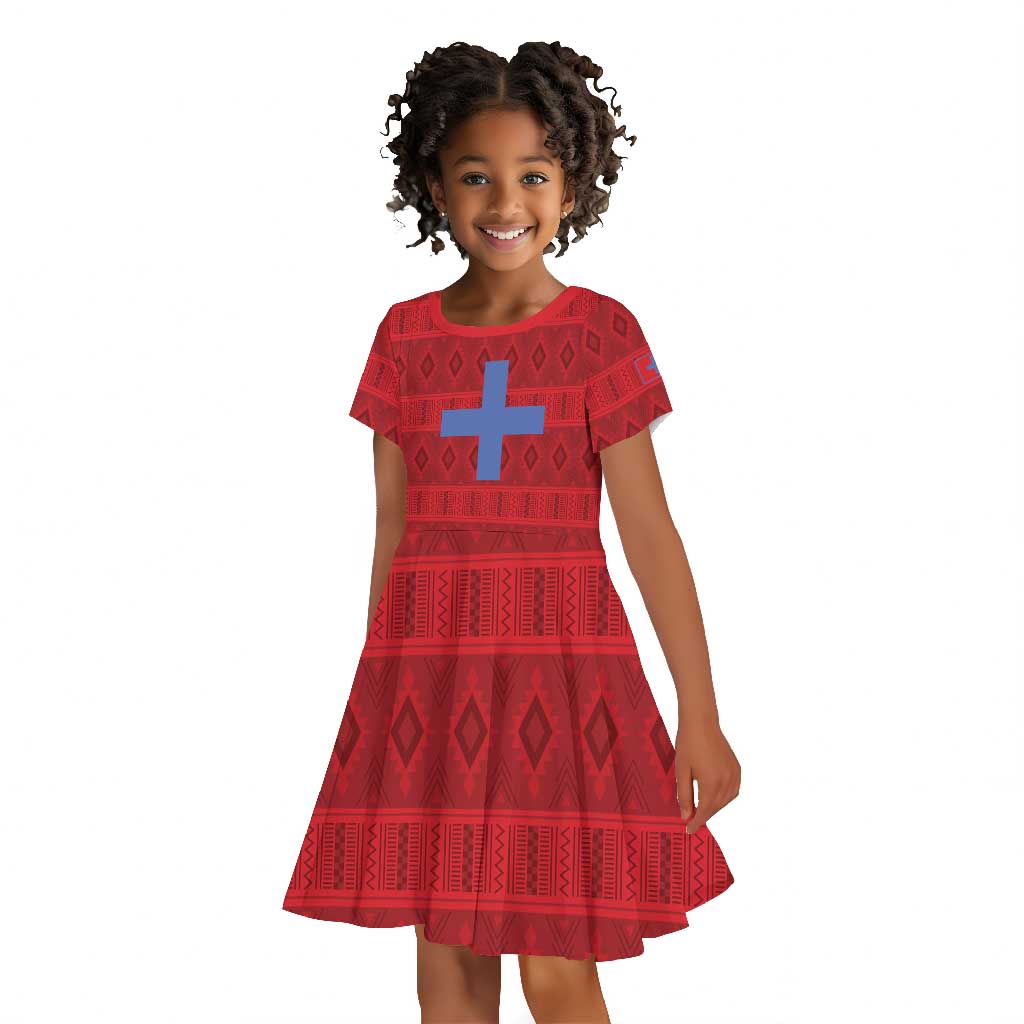 Kingdom of Ndongo Kid Short Sleeve Dress Utuminu ua Ngola