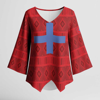 Kingdom of Ndongo Kimono Sleeve Blouse Utuminu ua Ngola