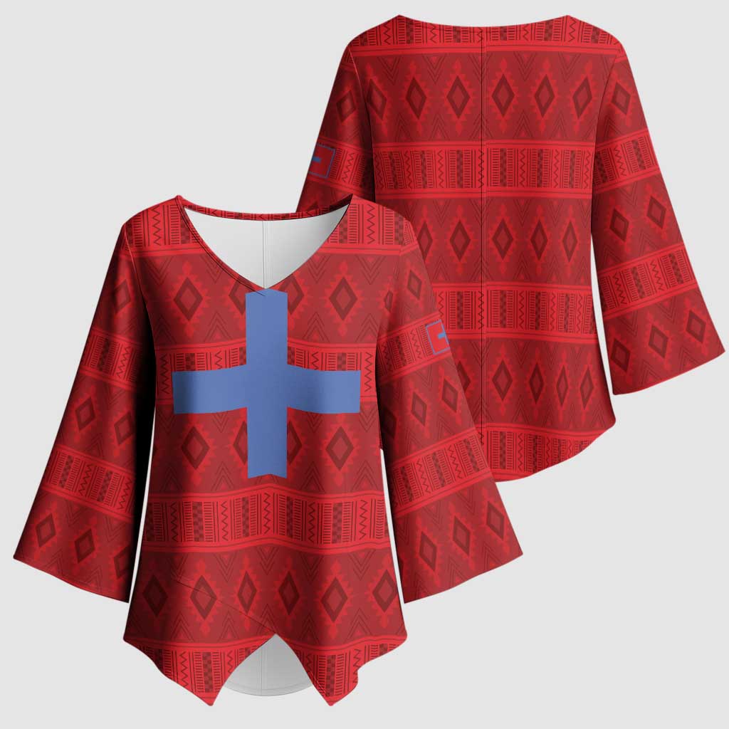 Kingdom of Ndongo Kimono Sleeve Blouse Utuminu ua Ngola