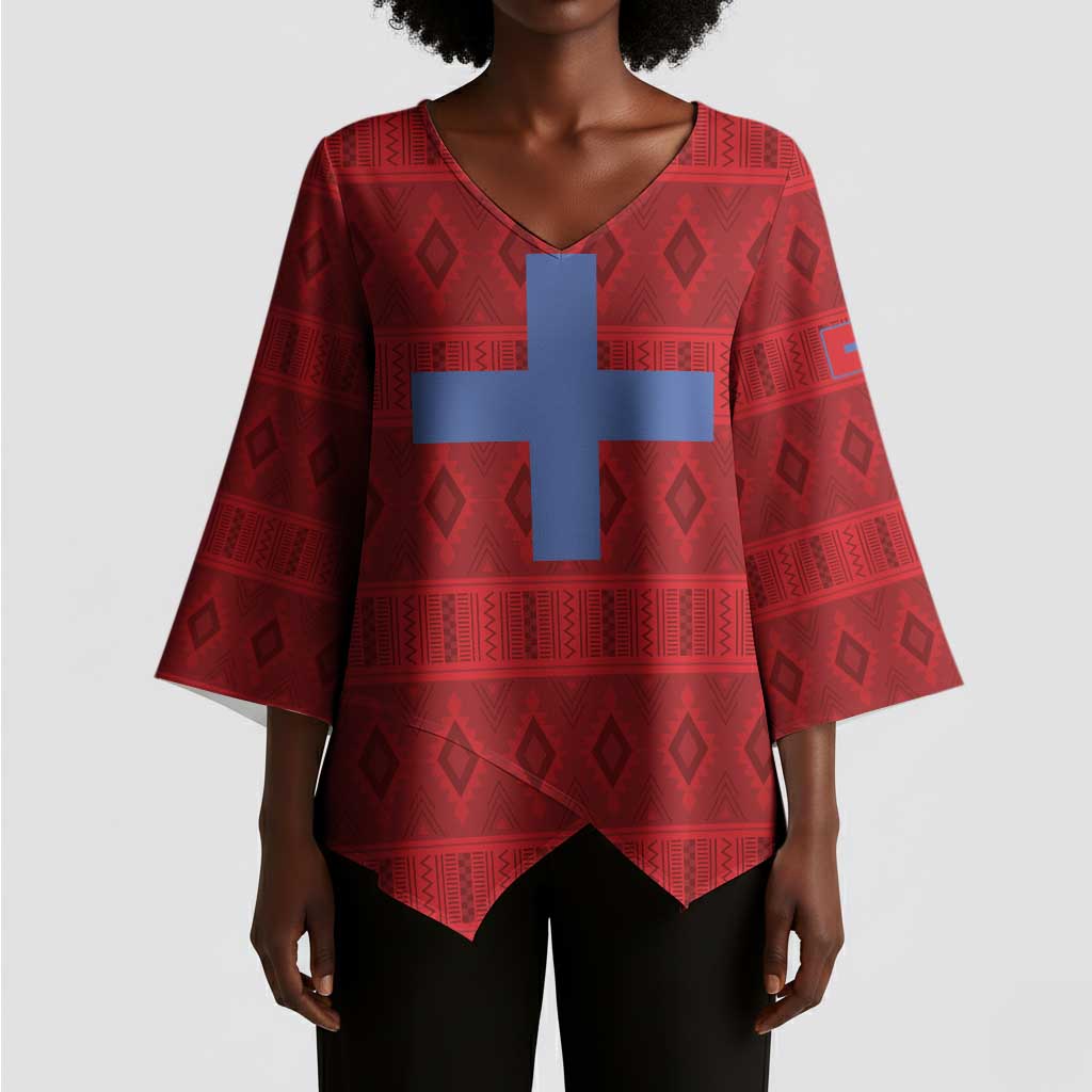 Kingdom of Ndongo Kimono Sleeve Blouse Utuminu ua Ngola