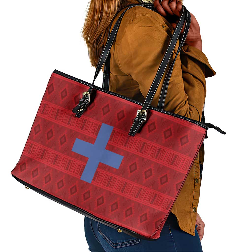 Kingdom of Ndongo Leather Tote Bag Utuminu ua Ngola