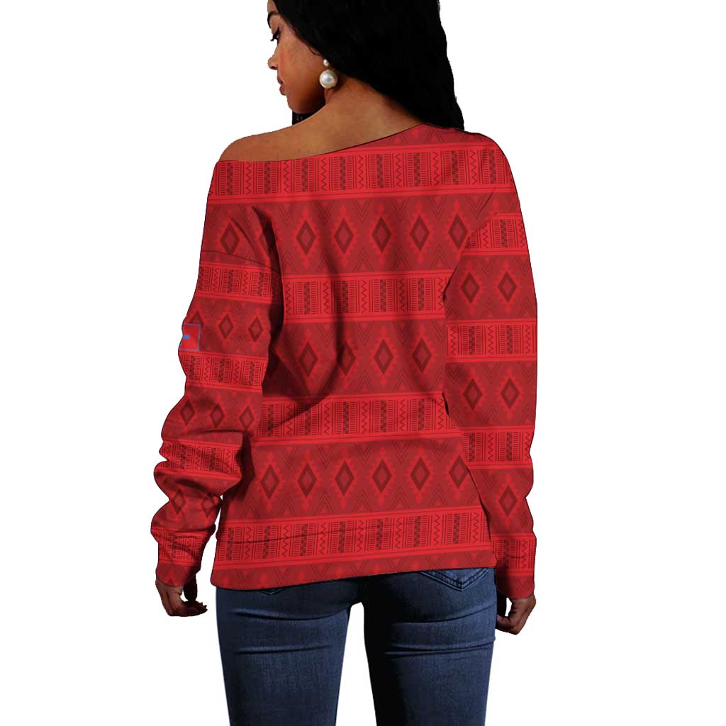 Kingdom of Ndongo Off Shoulder Sweater Utuminu ua Ngola