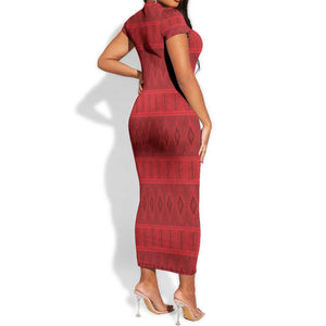 Kingdom of Ndongo Short Sleeve Bodycon Dress Utuminu ua Ngola