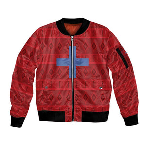 Kingdom of Ndongo Sleeve Zip Bomber Jacket Utuminu ua Ngola