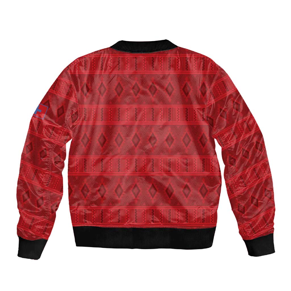 Kingdom of Ndongo Sleeve Zip Bomber Jacket Utuminu ua Ngola