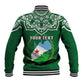 Custom Djibouti Baseball Jacket with Jabuuti Emblem and Islamic Floral Circle LT01