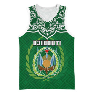 Custom Djibouti Basketball Jersey with Jabuuti Emblem and Islamic Floral Circle - African Pride