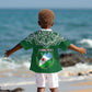Custom Djibouti Kid Hawaiian Shirt with Jabuuti Emblem and Islamic Floral Circle