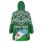Custom Djibouti KId Wearable Blanket Hoodie with Jabuuti Emblem and Islamic Floral Circle